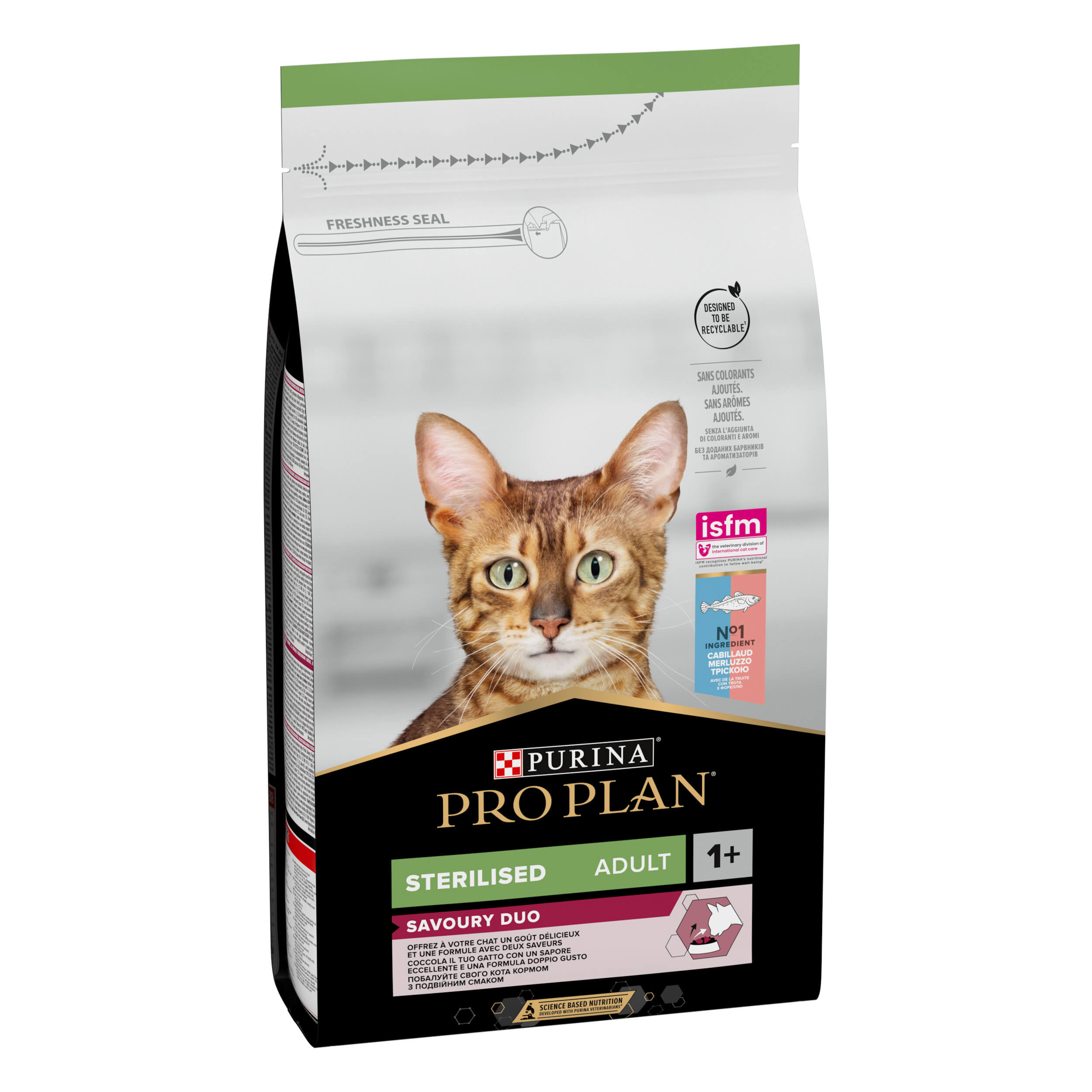 PURINA PRO PLAN® Sterilised Adult 1+ SAVOURY DUO, bakalarom pastrva