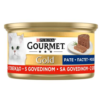 GOURMET GOLD Mousse, s govedinom, mokra hrana za mačke