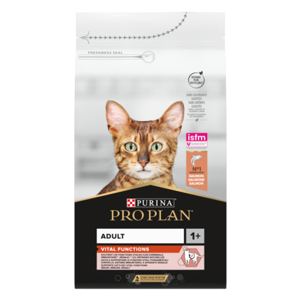 PURINA® PRO PLAN® Adult 1+ Vital Functions, bogata lososom, suha hrana za mačke