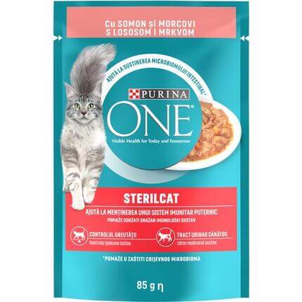 PURINA ONE® STERILCAT Mini Fileti u Umaku s Lososom i Mrkvom