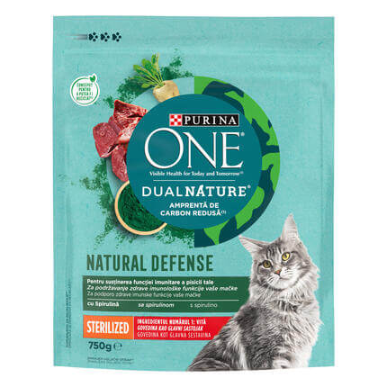PURINA ONE DualNature, Sterilised, s govedinom, suha hrana za sterilizirane mačke