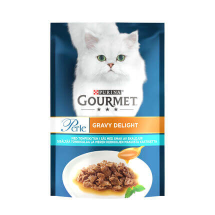 GOURMET Perle Gravy Delight s tunom, mokra hrana za mačke