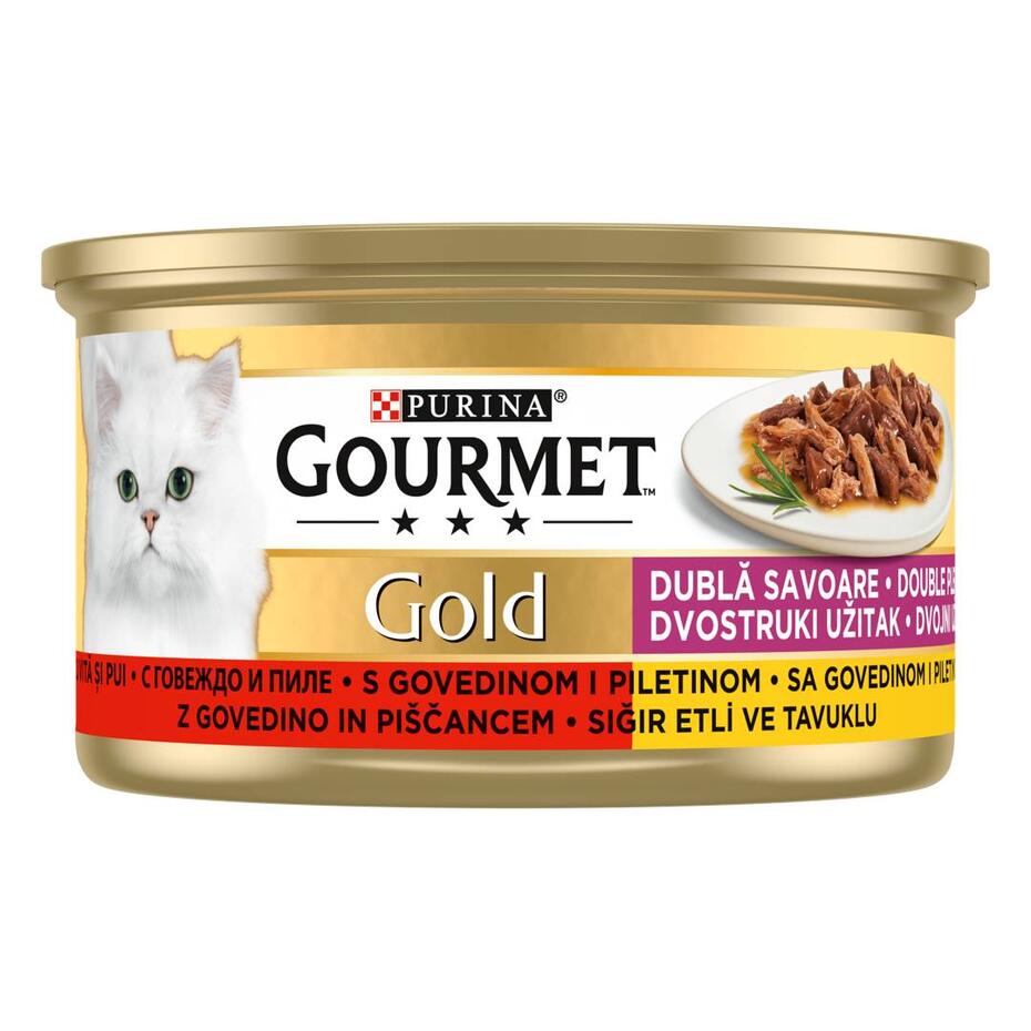 GOURMET GOLD Duo Govedina i piletina, mokra hrana za mačke