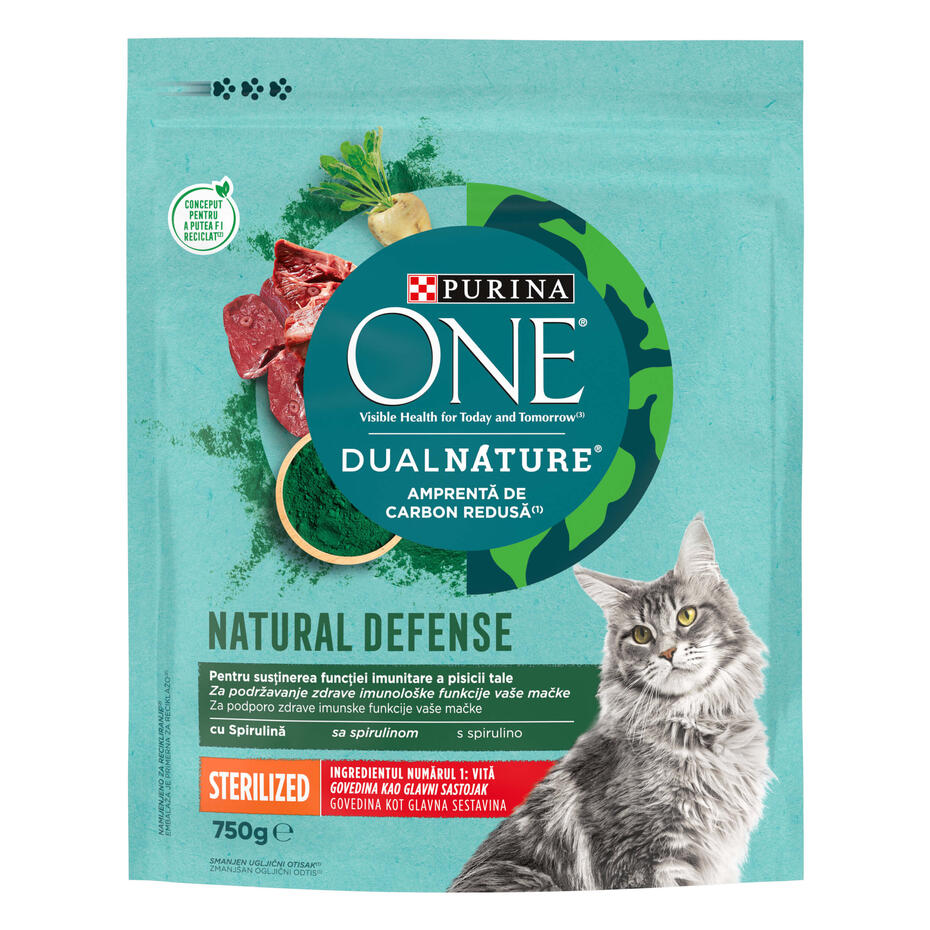 PURINA ONE DualNature, Sterilised, s govedinom, suha hrana za sterilizirane mačke