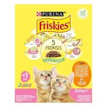Friskies® Junior, ukusna kombinacija piletine i puretine, s mlijekom i s povrćem
