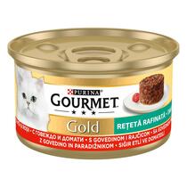 GOURMET GOLD Savoury Cake, s govedinom i rajčicama, mokra hrana za mačke