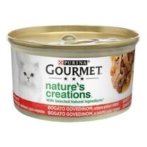 GOURMET™ NATURE’S CREATIONS Bogato govedinom, začinjeno graškom i mrkvom, mokra hrana za mačke