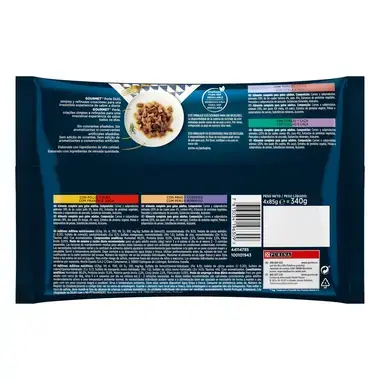GOURMET PERLE Mini fileti: zečetina, janjetina, teletina i piletina Multipakiranje 4x85g, mokra hrana za mačke