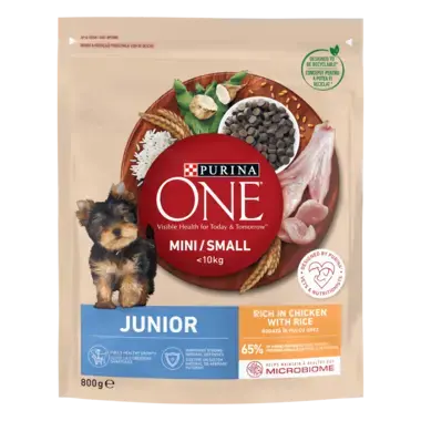 Purina ONE® Mini Junior, bogata piletinom, s rižom