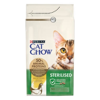 PURINA CAT CHOW Sterilised, s piletinom, suha hrana za mačke