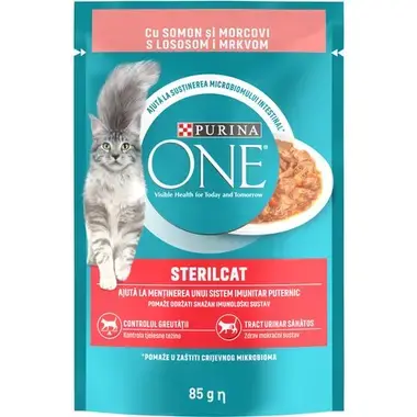 PURINA ONE® STERILCAT Mini Fileti u Umaku s Lososom i Mrkvom