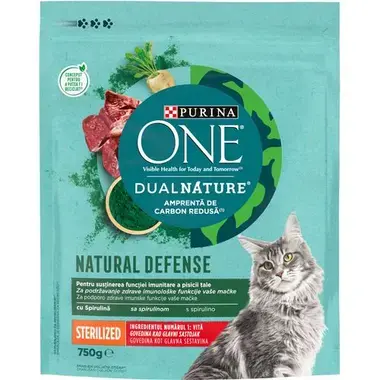 PURINA ONE® Dual Nature za Sterilizirane Mačke Bogata Govedinom
