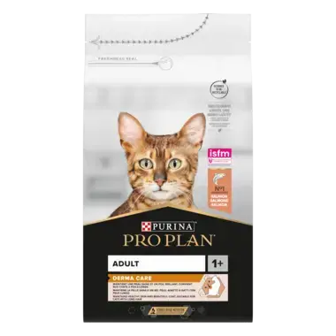 PURINA® PRO PLAN® DERMA CARE, bogata lososom, suha hrana za mačke