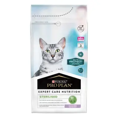 PURINA ® PRO PLAN® EXPERT CARE NUTRITION STERILISED, bogata PURETINOM, suha hrana za mačke